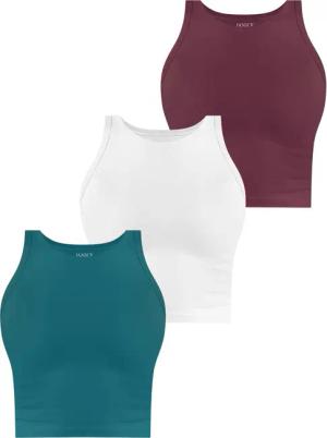 Janice Kurzarmshirt 3 x Damen crop