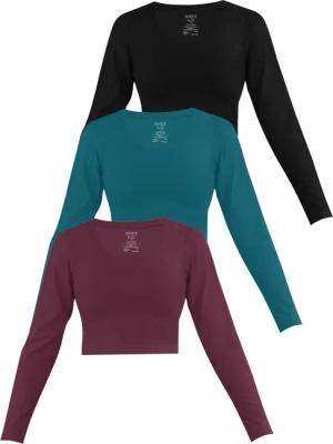 Janice Langarmshirt 3 x Damen crop