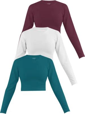 Janice Langarmshirt 3 x Damen crop