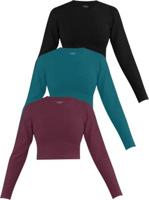 Janice Langarmshirt 3 x Damen crop