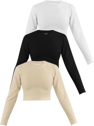 Janice Langarmshirt 3 x Damen crop