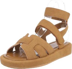 Ital-Design Bequeme Damen-Sandalen mit breiten Riemen