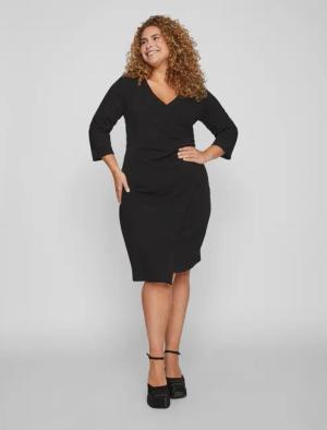 Vila Shirtkleid Elegantes Wickelkleid Kurzes Blusen