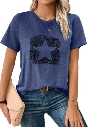 PYL Print-Shirt Damen Sommer Casual T-Shirt