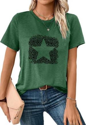 PYL Print-Shirt Damen Sommer Casual T-Shirt