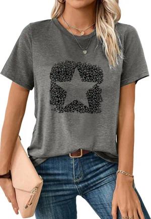 PYL Print-Shirt Damen Sommer Casual T-Shirt