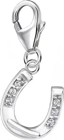 Goldene Hufeisen Charm-Einhänger Hufeisen Zirkonia Karabiner
