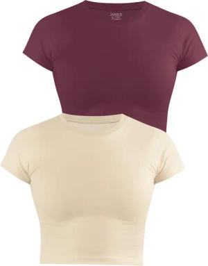 Janice Kurzarmshirt 2 x Damen crop