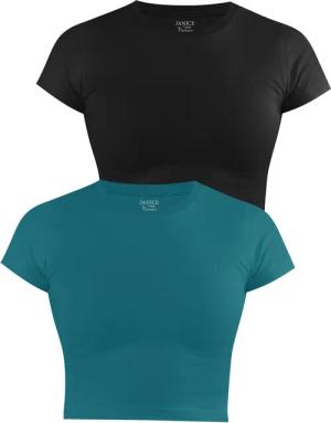 Janice Kurzarmshirt 2 x Damen crop