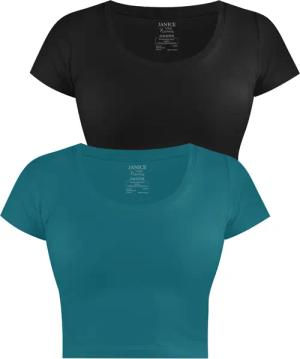 Janice Kurzarmshirt 2 x Damen crop