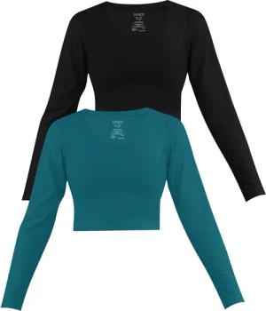 Janice Langarmshirt 2 x Damen crop