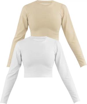 Janice Langarmshirt 2 x Damen crop