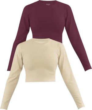 Janice Langarmshirt 2 x Damen crop