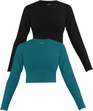 Janice Langarmshirt 2 x Damen crop