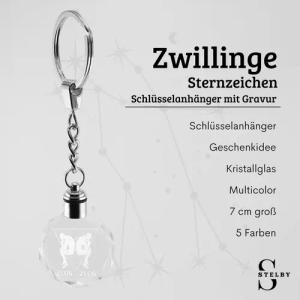 Stelby Schlüsselanhänger mit Gravur Sternzeichen Schlüsselanhänger