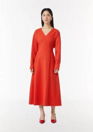 Comma Maxikleid Fließendes Crepe-Kleid mit Fledermausarm