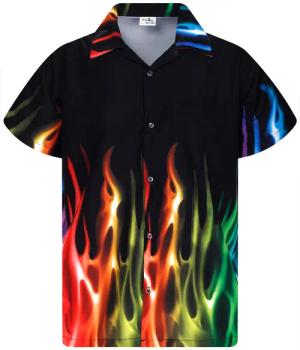 King Kameha Hawaiihemd Flames Funky Hawaii-Hemd
