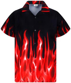 King Kameha Hawaiihemd Flames Funky Hawaii-Hemd