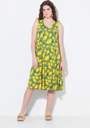 Ulla Popken Jerseykleid Midikleid Jersey Zitronen