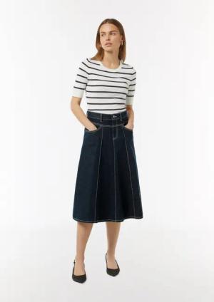 Comma Minirock Midirock aus elastischem Denim
