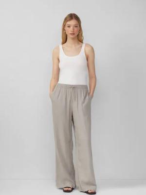 QS Stoffhose Leinenmixhose mit Gummizug und