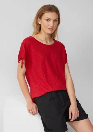 s.Oliver Shirttop T-Shirt mit Flammgarnstruktur und