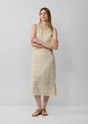 s.Oliver Maxikleid Häkel-Kleid mit Jerseyfutter