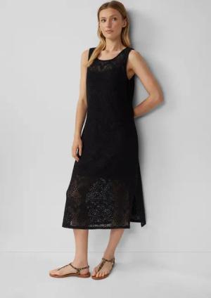 s.Oliver Maxikleid Häkel-Kleid mit Jerseyfutter