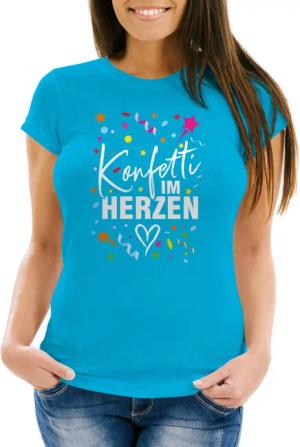 MoonWorks Print-Shirt Damen T-Shirt Fasching Karneval
