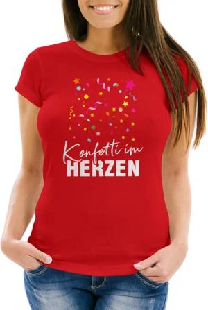 MoonWorks Print-Shirt Damen T-Shirt Fasching Karneval