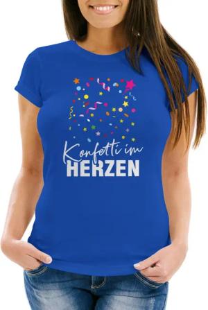 MoonWorks Print-Shirt Damen T-Shirt Fasching Karneval
