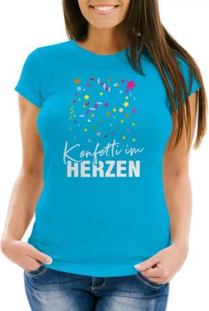 MoonWorks Print-Shirt Damen T-Shirt Fasching Karneval