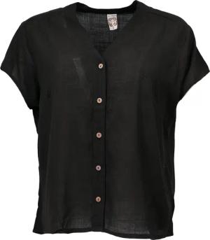 Guru-Shop Longbluse Luftiges Basic Blusentop, kurzarm