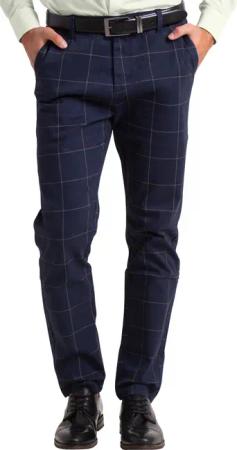 BlauerHafen Chinohose Herren Formaler Check Hose