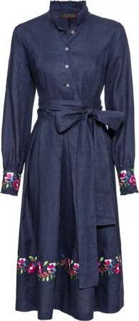Reitmayer Blusenkleid Leinenkleid mit Blumenstick