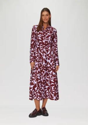 s.Oliver Maxikleid Midi-Kleid aus Viskose mit