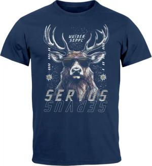 Neverless Print-Shirt Herren T-Shirt Servus Hirsch
