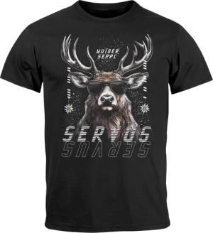 Neverless Print-Shirt Herren T-Shirt Servus Hirsch