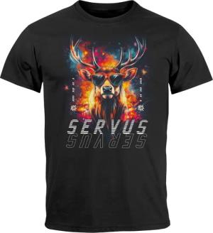 Neverless Print-Shirt Herren T-Shirt Servus Hirsch
