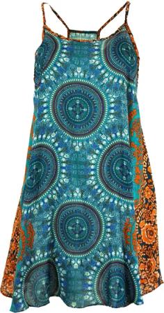 Guru-Shop Midikleid Boho Dashiki Minikleid, Trägerkleid,..