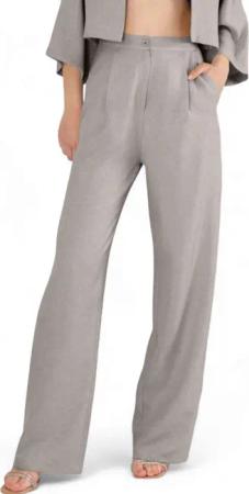 fashionshowcase Palazzohose Damen Stoffhose in Leinenoptik