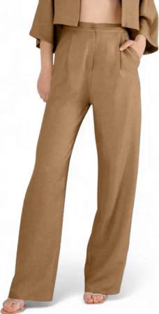 fashionshowcase Palazzohose Damen Stoffhose in Leinenoptik