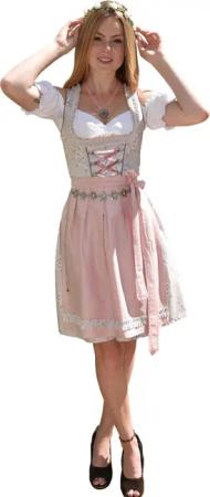 Entari Dirndl Trachtenkleid 502GT Grau Rosa