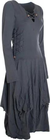 Vishes Midikleid Langes Langarm Bio Ballonkleid