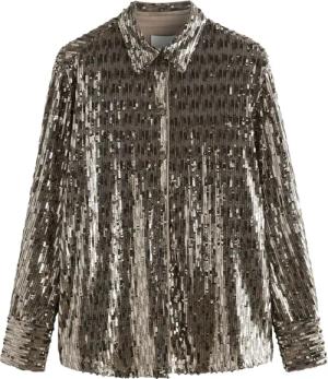 Next Paillettenshirt Bluse mit Pailletten (1-tlg)