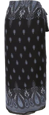 Guru-Shop Minirock Langer Wickelrock, Boho Strandrock,