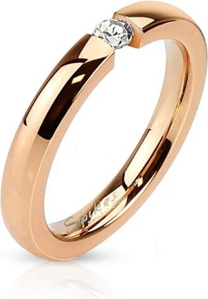 BUNGSA Fingerring Ring mit Kristall Rosegold