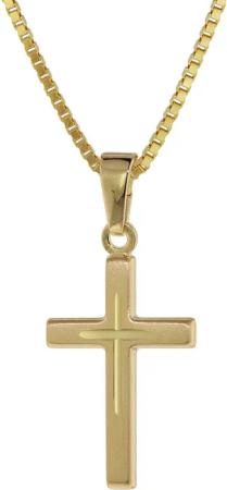 trendor Kette mit Anhänger Kreuz-Anhänger Gold