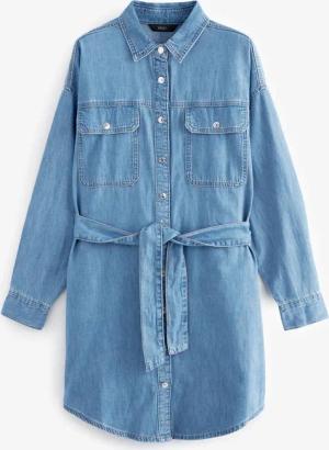 Next Jeanskleid Jeanshemdkleid mit Gürtel –