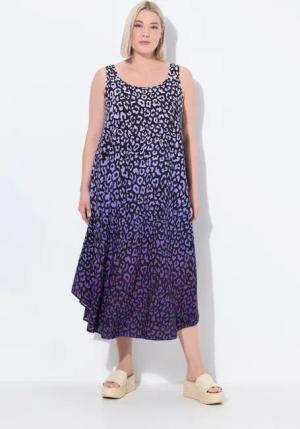 Ulla Popken Maxikleid Midikleid Leo-Farbverlauf Rundhals